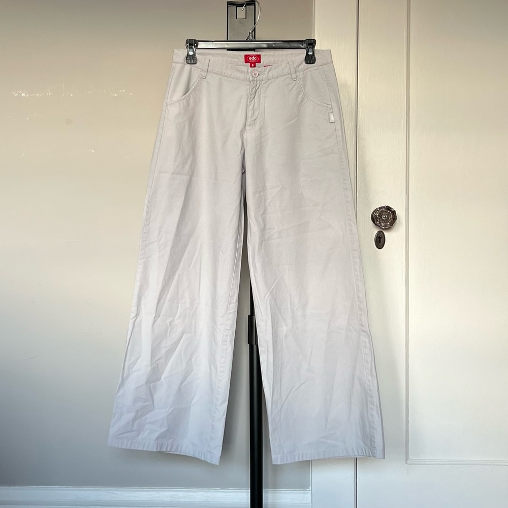 edc by esprit- light Grey cotton widw leg pants
